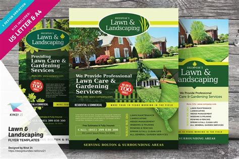 Lawn And Landscaping Flyer Templates 234758 Flyers Design Bundles