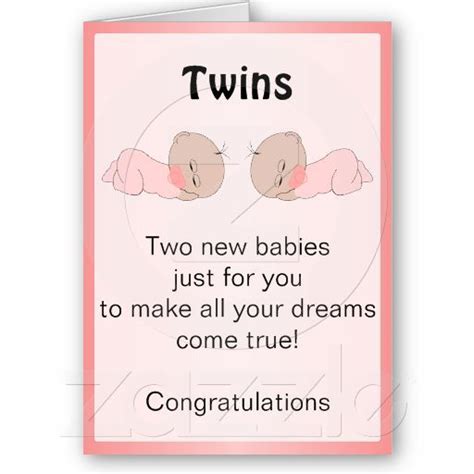New Twins Card New Baby Twins Card Congratulations Twins Card Baby