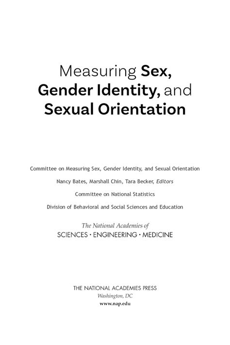 Front Matter Measuring Sex Gender Identity And Sexual Orientation