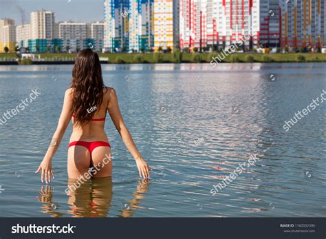 Bikini Clad Woman Swimming On City Stock Photo Edit Now