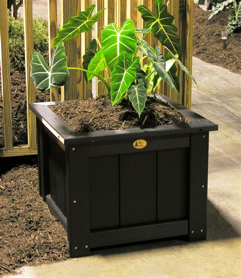 Poly 24 Inch Square Planter Black2 Tri State Outdoor Products Llc
