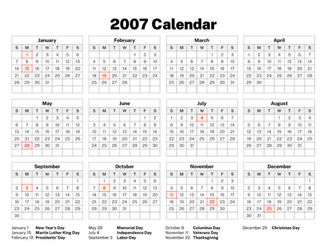 2007 Calendar Old Calendars