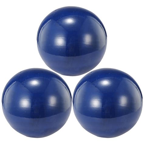 Plain Decorative Ceramic Balls Set Of Three Glossy Blue