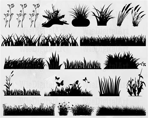 Grass Svg Grass Silhouette Grass Svg Bundle Wild Grass Svg Design Wild