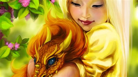1920x1080 Girl Fantasy Dragon Elf Coolwallpapersme