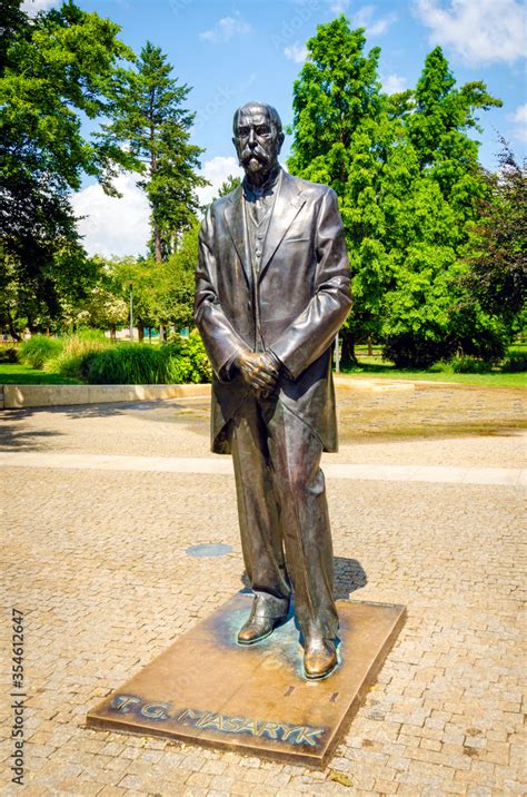 A Bronze Statue Of The First Czechoslovakian President Tomas Garrigue