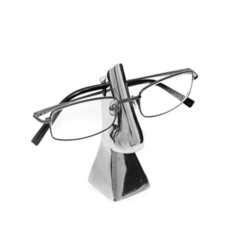 eyeglasses or sunglasses holder handmade metal decorative desk accessory silver