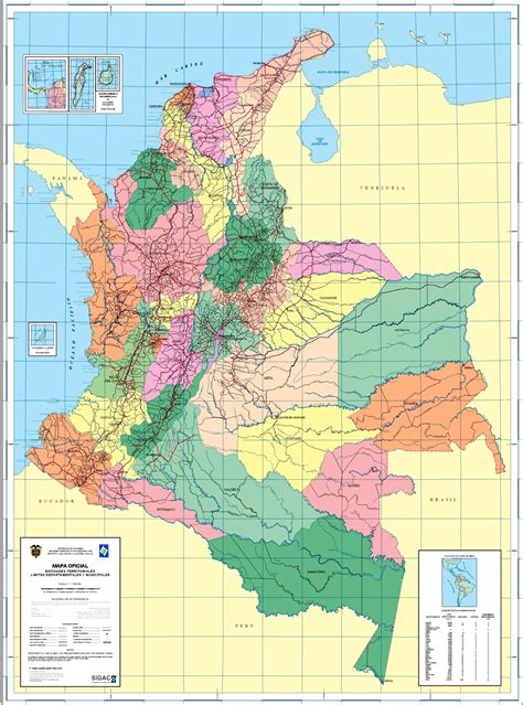 Mapa Político De Colombia Entidades Territoriales Igac 2004 Mapa