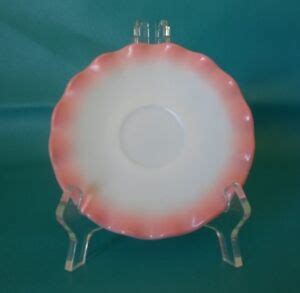 Hazel Atlas Glass Pink RIPPLE CRINOLINE Saucer S EBay