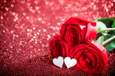 Sparkly Hearts And Roses 5k Retina Ultra Hd Wallpaper Background