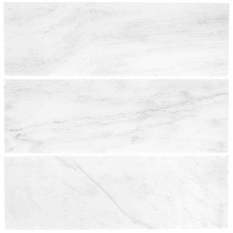 Outstanding bathroom wall tile texture. Jeffrey Court Carrara 4 in. x 12 in. Honed Marble Wall ...