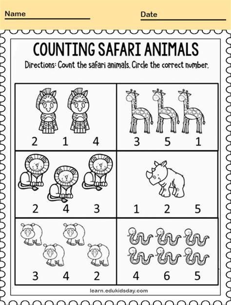 Animal Friends Practice Counting 99worksheets Animal