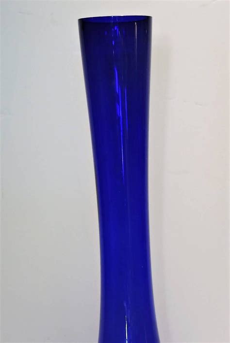 Extra Tall Cobalt Blue Swedish Glass Vase For Sale At 1stdibs