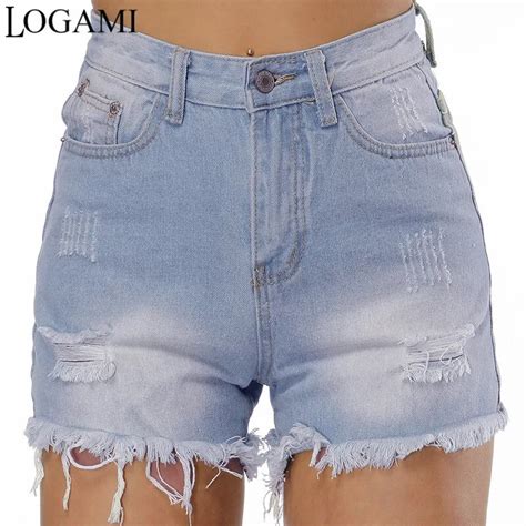 Buy Logami Mini Denim Shorts Sexy Womens Cotton Shorts