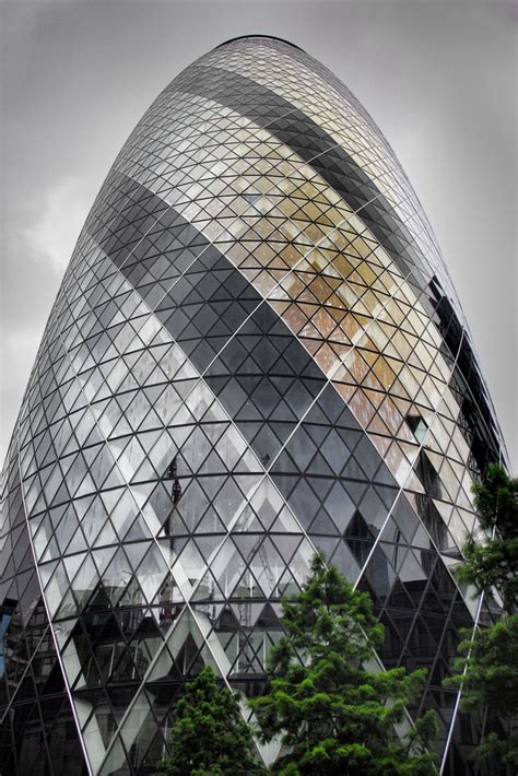 Uk London Gherkin Colours Futuristic Architecture