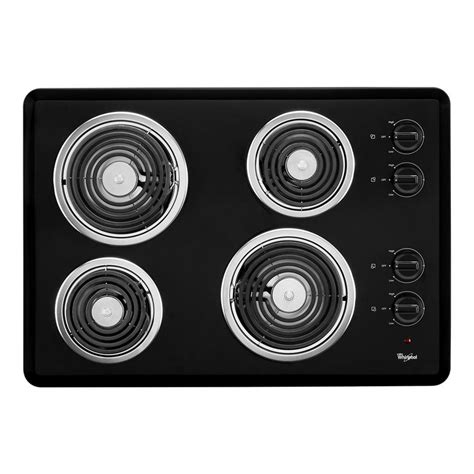 Whirlpool 30 In Coil Black Electric Cooktop Common 30 In Actual 30