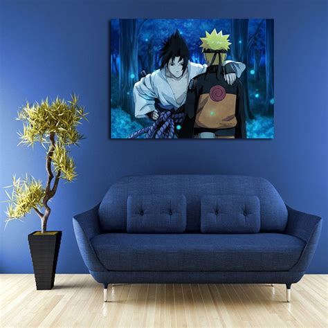 1 Panel Naruto And Sasuke Shippuden Wall Art Canvas Customized Canvas