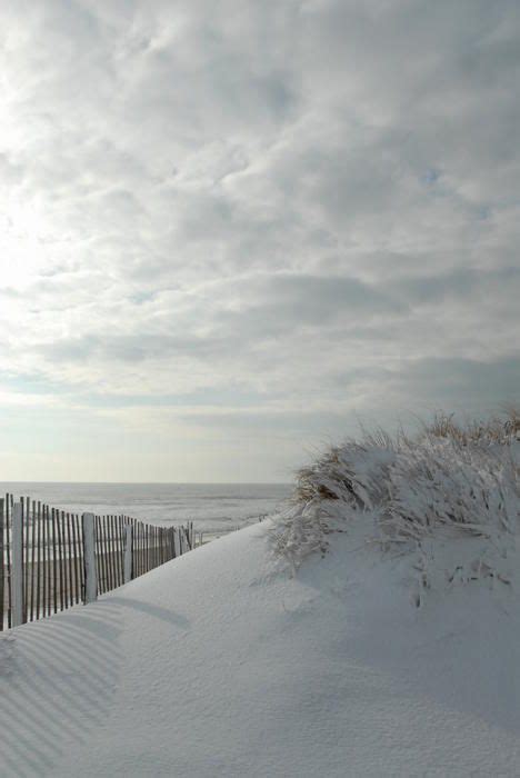 Winter Beach Ocean View Clouds Cloudy Sky Peaceful Snow Beauty Of