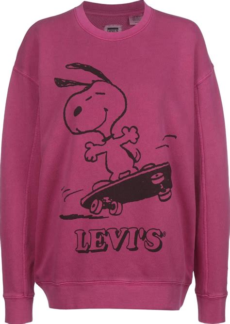 Levis X Peanuts Unbasic Crew Sweatshirt Snoopy Burgundy Amazonde