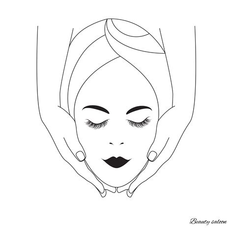 vector flat design for spa massage or beauty salon etsy in 2021 abstract sketches hand