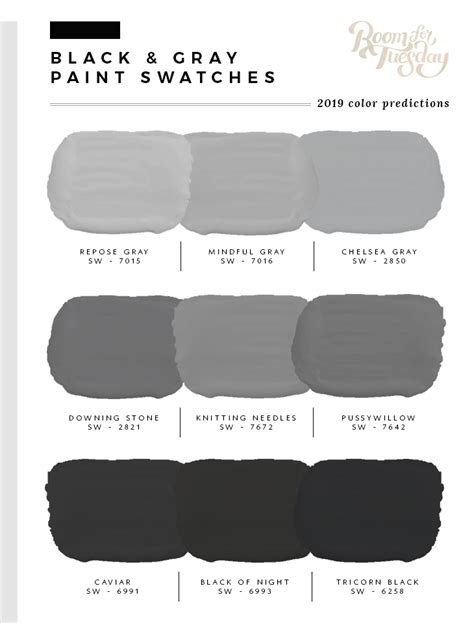 Black And Gray Paint Swatches 2019 Room For Tuesday