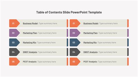 Table Of Contents Slide Powerpoint Template Okslides