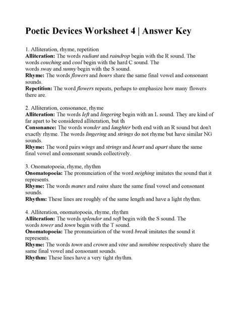 Rhetorical Devices Worksheet With Answers