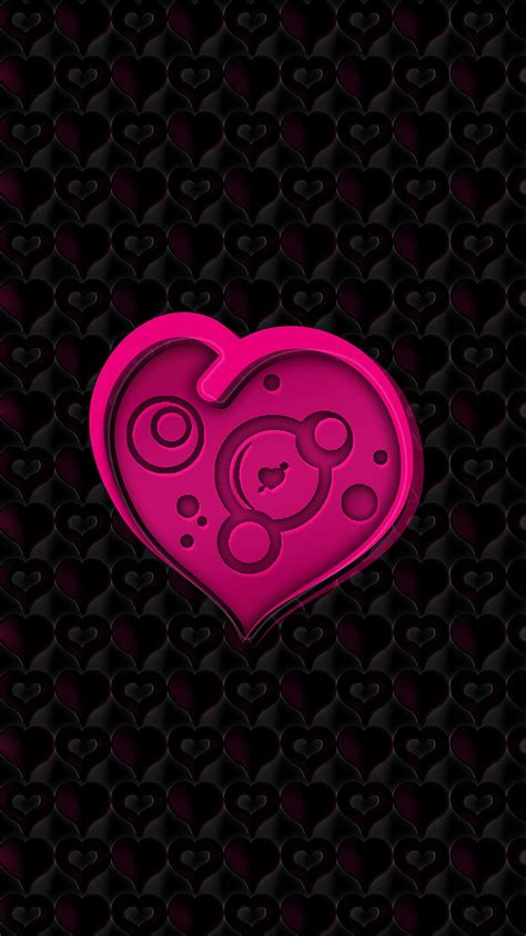 The Heart Wants 929 Abstract Black Day Heart Love Pink Trista Hogue Hd Phone Wallpaper