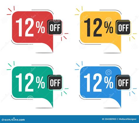 12 Percent Off Colorful Tags Stock Vector Illustration Of Coupon
