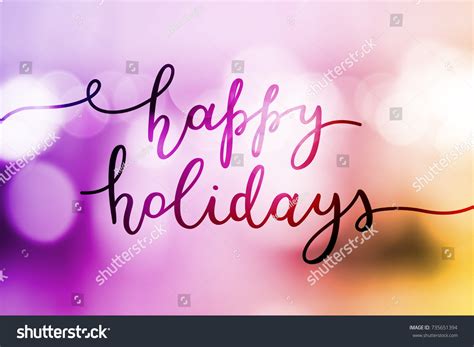 Happy Holidays Vector Lettering On Blurred Stock Vector Royalty Free
