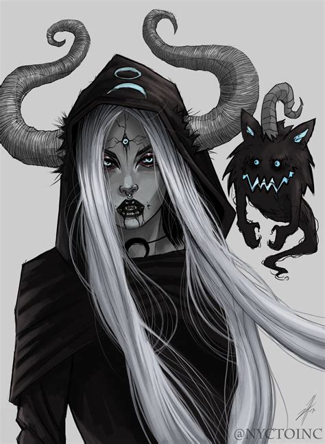 Artstation Demon Girl Sketch The Witch Nyctoinc Illustrations