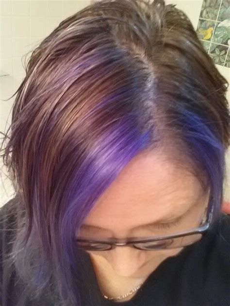 Purple Streak In My Hair Purple Streaks Long Hair Styles Beauty
