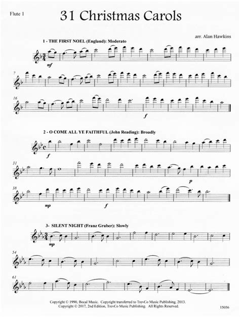 Sheet Music Flute Trio 31 Christmas Carols