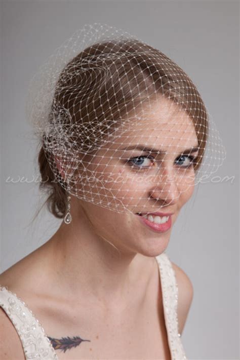 Bridal Birdcage Veil Wedding Veil Full Side Blusher White Etsy