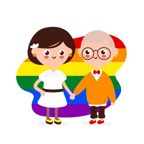 cute happy smiling lesbian couple stock vector illustration of lesbian date 155862246