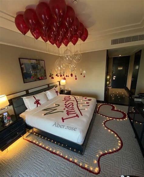 57 Romantic Valentines Room Decoration Ideas For Him Or Her 2024 Bedroom Hotel Room