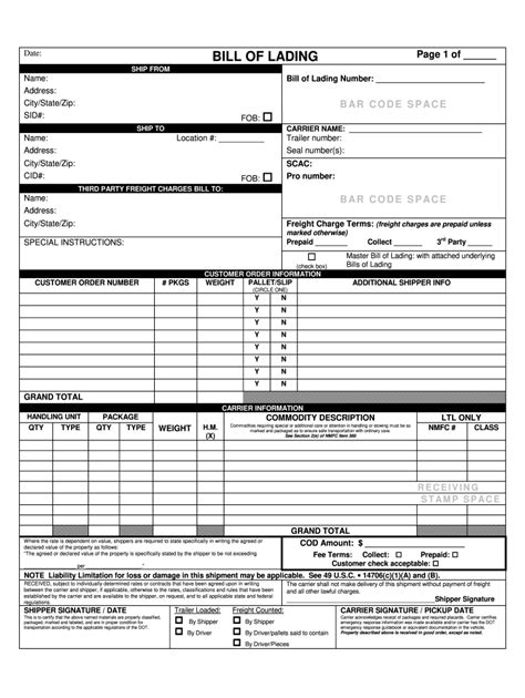 Bill Of Lading Fill Out Sign Online Dochub