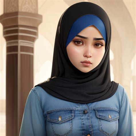 Generador De Arte AI A Partir De Texto Hijab Realistic Art Huge Boobs Short Crop Top Img