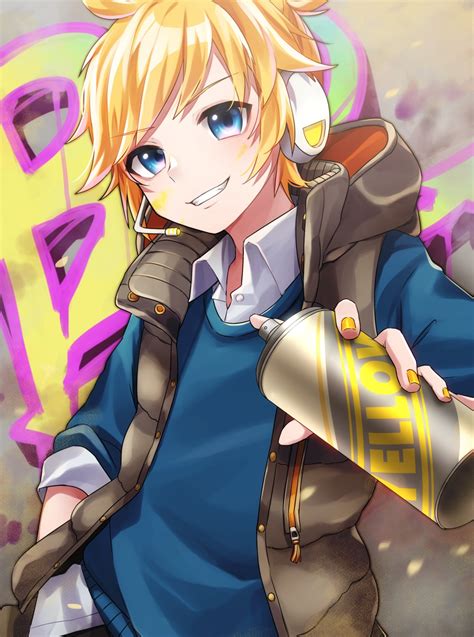 project sekai colorful stage vocaloid kagamine len headphones male sweater tagme 703768