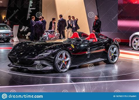 Metallic Black Ferrari Monza Sp2 At Mondial Paris Motor Show Sports