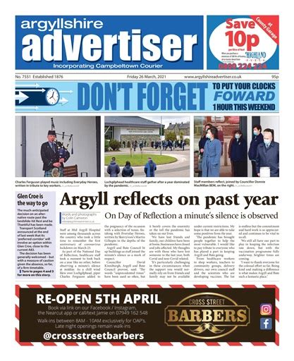Argyllshire Advertiser Magazine 26th March 2021 Back Issue