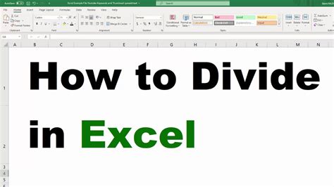 How To Divide In Excel This Is How You Do It An Easy Division