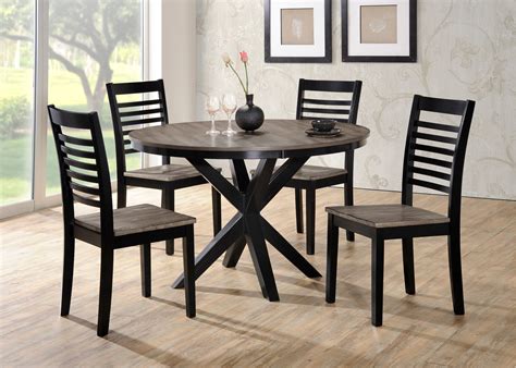 Discover our affordable dining table sets range for two. Ebony and Gray Contemporary 5-Piece Round Dining Set ...
