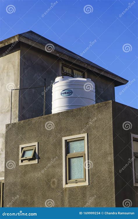 Water Tank For Domestic Use On Top Of A House Under Construction