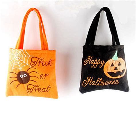 Halloween Loot Party Pumpkin Trick Or Treat Tote Bags Kids Child Candy