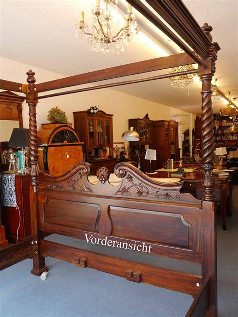 Klassisches chesterfield bett barock rokoko stil betten doppel leder hotel antik. Himmelbett 180 x 200 aus Mahagoni im Antik Stil Betten