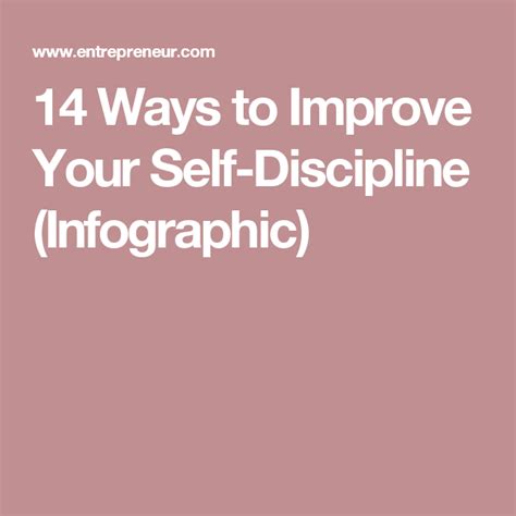 14 Ways To Improve Your Self Discipline Infographic Self Discipline