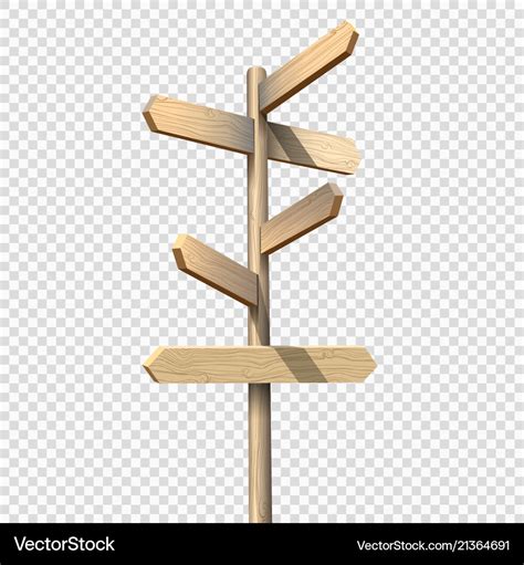Wooden Signpost On Transparent Background Vector Image