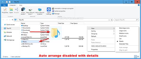 Enable Or Disable Auto Arrange In Folders In Windows 10 Windows 10
