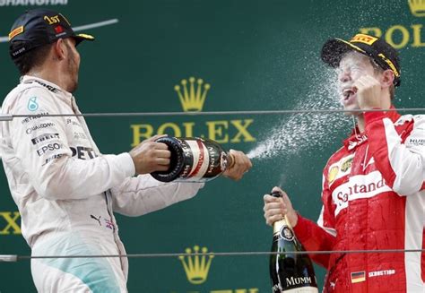 Lewis Hamilton Called Sexist For Champagne Antics But Fans Rush To His